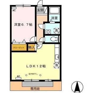 スプルース下俣【1階】の間取り