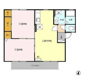 二瀬川ノーバ B【2階】の間取り