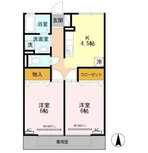 竹富ハイツ【1階】の間取り