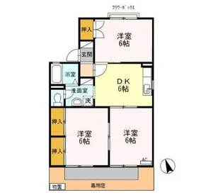 タウンハウス愛野公園 B【1階】の間取り