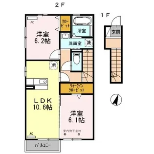 Aフラッツ A【2階】の間取り