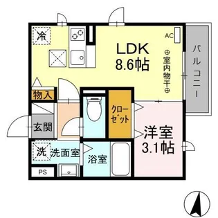 DーHILLS見付【1階】の間取り