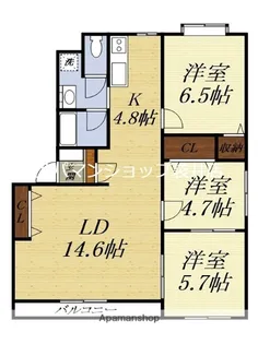 ハイツ樹【302号室】の間取り