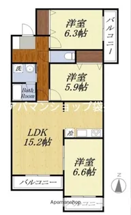 ラフィーネ掛川AI【3階】の間取り