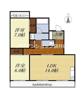 グランドハイツII【301号室】の間取り