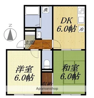 コーポサンライズE【102号室】の間取り