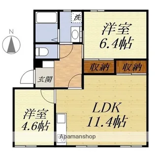 ベルハイツII【1階】の間取り