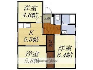 ベルハイツII【A202号室】の間取り