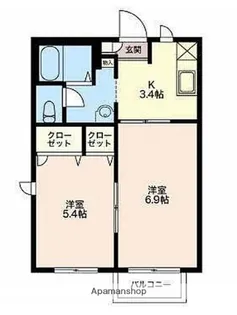 2Kの間取り画像