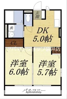 サンコートヴィラC【1階】の間取り
