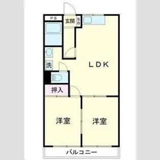 ハイツハカマタⅠ【203号室】の間取り