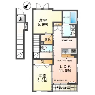 カーサ ESⅡ【2階】の間取り