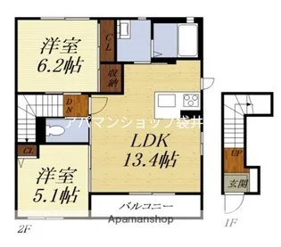 ポドカーパスA【202号室】の間取り