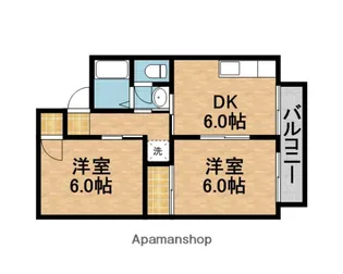 ヴァンベール若草D【102号室】の間取り