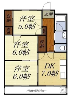尾野スカイハイツ1【1階】の間取り