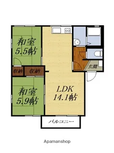 ミヤニシガーデンハイツA【201号室】の間取り