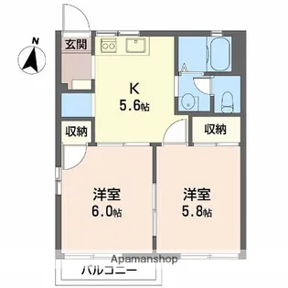 アゼリアハイツA【103号室】の間取り
