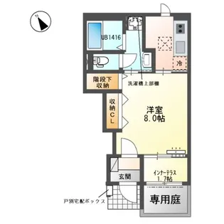 シェルル・スターテラス貴布祢(仮)【1階】の間取り