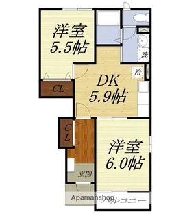 リバーサイド細江B【1階】の間取り