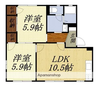 T.TOWNパレスC【101号室】の間取り