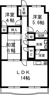 アヴニール愛野【1階】の間取り
