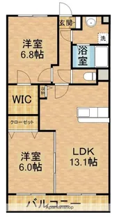 グランストーク波音【2階】の間取り