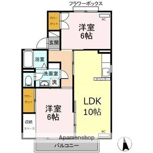 セジュールエイトB【201号室】の間取り