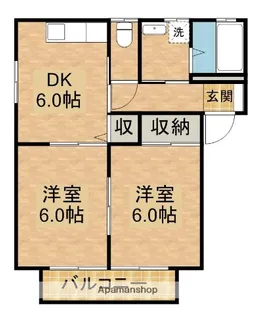 サンメゾン菊川A【1階】の間取り