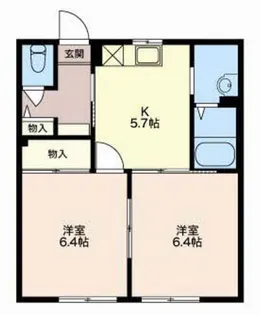 ひまわりB【1階】の間取り