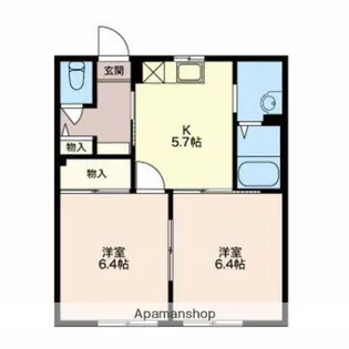 ハイツ大平A【102号室】の間取り