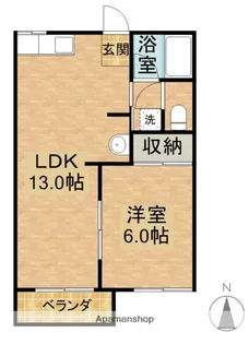 北ウィングA【202号室】の間取り