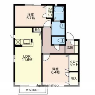 フレシール【A202号室】の間取り