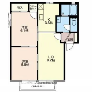 ハイムTSK【101号室】の間取り