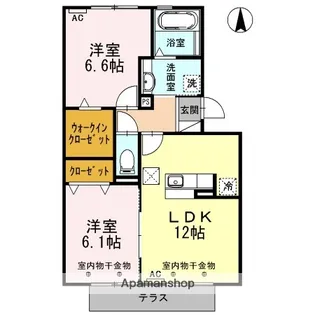 リュミエール・ソレール【1階】の間取り