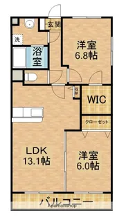 グランストーク下平川【2階】の間取り