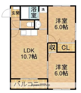 ウィンドフォール【301号室】の間取り
