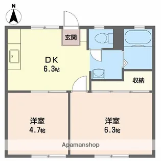 パナハイツ大石【101号室】の間取り