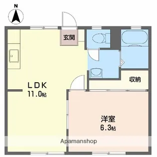パナハイツ大石【1階】の間取り