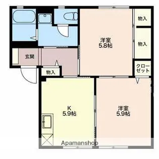 ブリーズ柳B【1階】の間取り