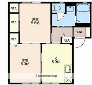 ブリーズ柳B【102号室】の間取り