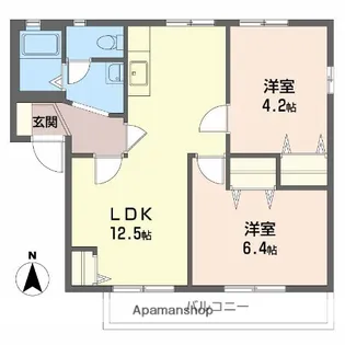 フレグランス大石B【201号室】の間取り