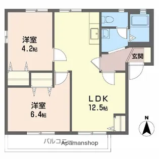 フレグランス大石B【202号室】の間取り