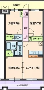 フェリッシモ!【3階】の間取り
