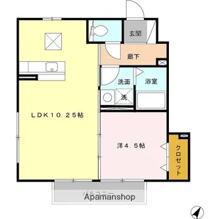 ヴィーブルⅡ【B 102号室】の間取り