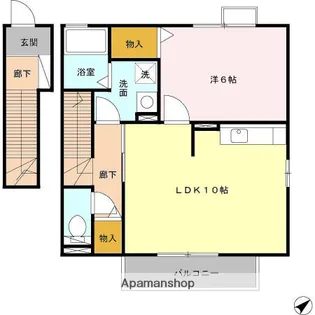 ヴィーブルⅡ【A 201号室】の間取り