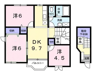 エクセレントヴィラHAMAOK【201号室】の間取り