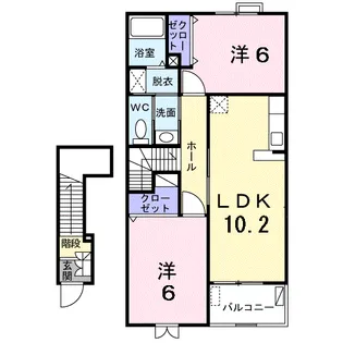 ホワイト・フェザーⅠ【2階】の間取り