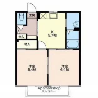 ベルドミールB【2階】の間取り