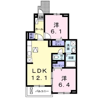 UNE ENTREE Ⅱ【1階】の間取り