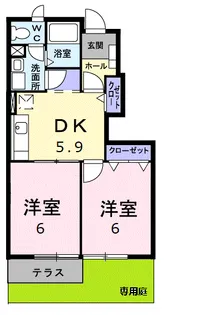 ラベンダー【105号室】の間取り